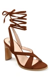 Journee Collection Women's Adalee Tie-up Sandals In Brown