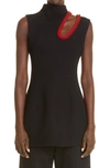 Proenza Schouler Cutout Stretch-crepe Turtleneck Top In Black