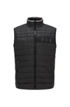 Hugo Boss Water-repellent Padded Gilet With 3d Logo Tape In Black