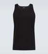 Tom Ford Ribbed Cotton And Modal-blend Tank Top In Blk Sld