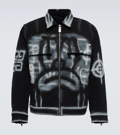 Givenchy Men's Chito Clown Print Denim Jacket In Black