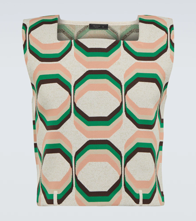 Prada Geometric-print Knit Vest In Green