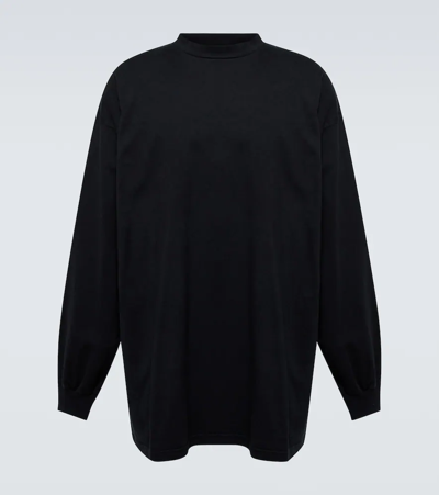 Balenciaga Crewneck Cotton Sweatshirt In Washed Black