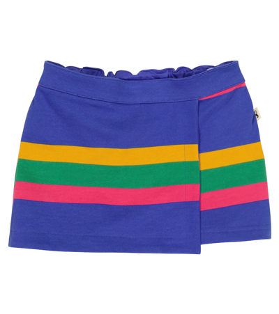 Mini Rodini Kids' Striped Cotton Skort In Blue