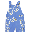 Mini Rodini Printed Cotton Overalls In Blue