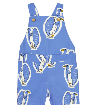 Mini Rodini Kids' Printed Cotton Dungarees In Blue