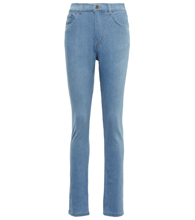 Y/project Paneled High-rise Skinny Jeans In Ice Blue