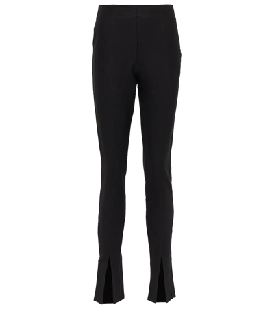 Totême Split-cuff High-rise Slim Pants In Black