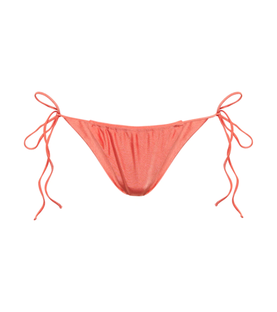 Jade Swim Lana Side-tie Bikini Bottoms In Coral Sheen
