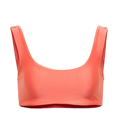Jade Swim Round Edges Bikini Top In Coral Sheen