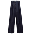 Dries Van Noten Pleated High-rise Wide-leg Jeans In Indigo