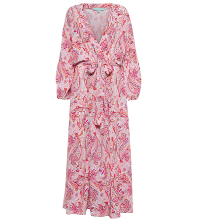 Melissa Odabash Gabby Paisley Maxi Kaftan In Floral Pink