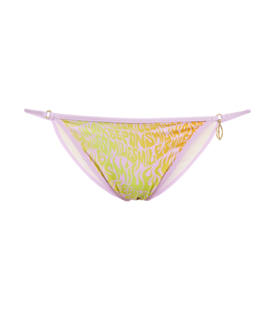 Stella Mccartney Printed Triangle Bikini Briefs In Washed Out Fluoro