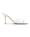 Bottega Veneta Square Toe 90 Sandals In Soft Quilted Nappa Leather In Sea Salt