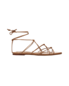 Vince Kenna Knotted Leather Gladiator Sandals In Tan