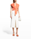 Halston Lola Front-tie Top In Orangeade