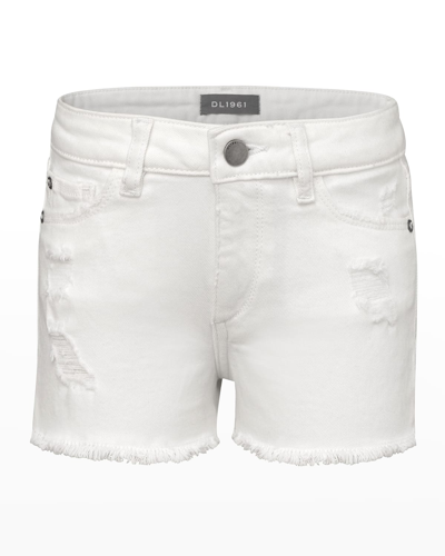 Dl Girls' Lucy White Distressed Shorts - Little Kid