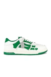 Amiri Skel Top Sneakers In White Leather In White & Green