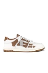 Amiri White & Brown Low Skel Top Sneakers In White & Brown