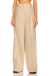 Loulou Studio Noro Leather Wide-leg Pants In Beige