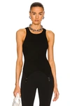 Kiki De Montparnasse Ribbed Garter Tank In Blackblack Blkbk