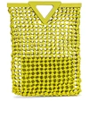 Bottega Veneta Green Point Top Handle Bag In Kiwi & Silver