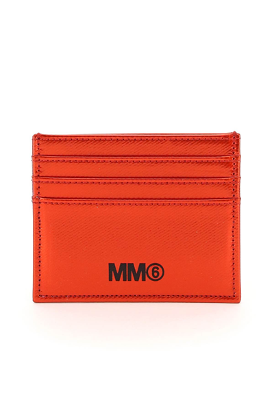 Mm6 Maison Margiela Coated Canvas Cardholder In Red