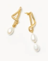 MISSOMA MOLTEN BAROQUE PEARL MISMATCH DROP EARRINGS 18CT GOLD PLATED/PEARL