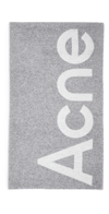 Acne Studios Logo Scarf In Grey