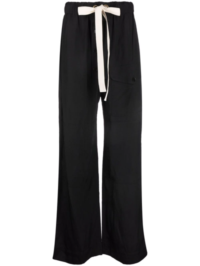 Stella Mccartney Flap Pockets Straight-leg Trousers In Black