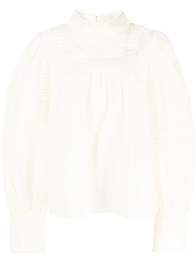 Sea Thora Crochet-trim Blouse In Cream
