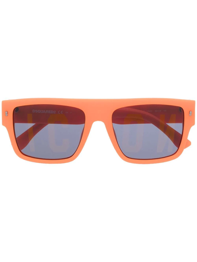 Dsquared2 Debossed-logo Sunglasses In Orange