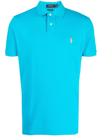 Polo Ralph Lauren Cotton Polo Shirt With Pony Logo In Blue