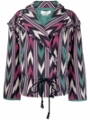 Isabel Marant Étoile Geometric-print Fringed Jacket In Violett