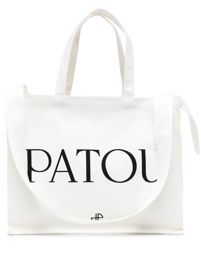 Patou Logo-print Tote Bag In Nude & Neutrals