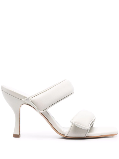 Gia Borghini Double-strap Leather Sandals In Grau