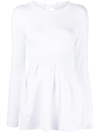 Patou Layered Panelled Jumper In Weiss