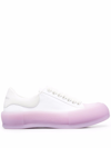 Alexander Mcqueen White Contrasting-sole Sneakers In Weiss
