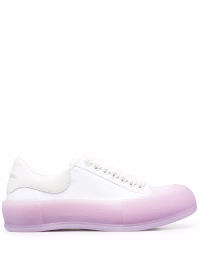 Alexander Mcqueen White Contrasting-sole Sneakers