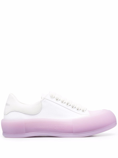 Alexander Mcqueen White Contrasting-sole Sneakers In Multi