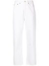 Agolde Riley Crop High Rise Stretch Jeans In Sour Cream In Multi