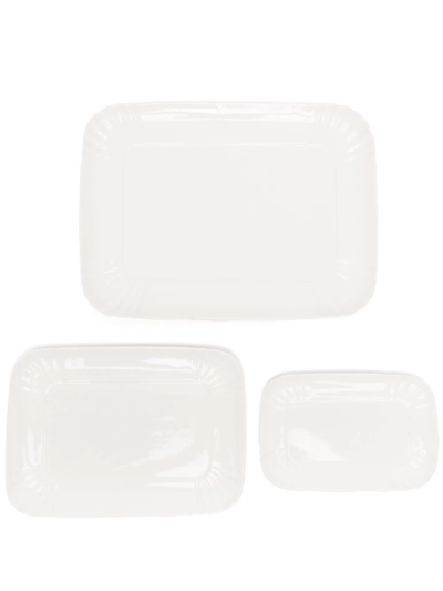 Seletti Ceramic Plate Set In Weiss