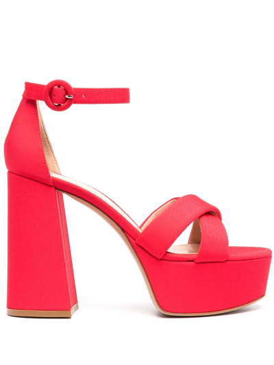 Gianvito Rossi Crossover-strap Sandals In Red