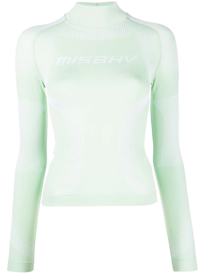 Misbhv Sport Classic Logo-print Recycled-polyamide-blend Top In Mint