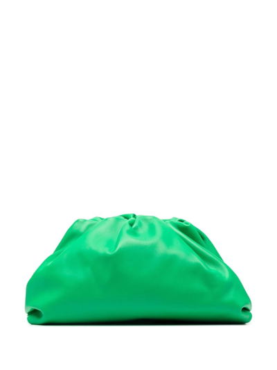 Bottega Veneta The Pouch Leather Clutch Bag In Green
