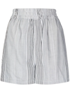 Rta Inez Striped Mid-rise Woven Shorts In Grau