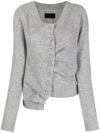 Rta Asymmetric Button-down Cashmere Cardigan In Grau