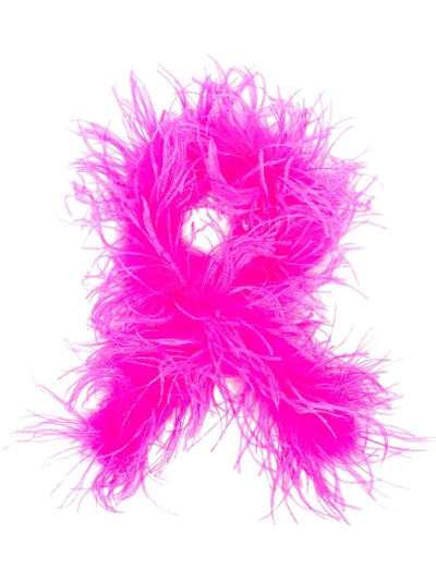 Styland Ostrich Feather Scarf In Pink