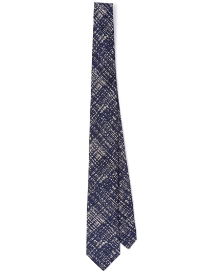 Prada Men's Textured Silk Tie In Bleu