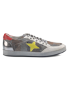 Sepol Men's Estrella Camouflage Leather Sneakers In Grey